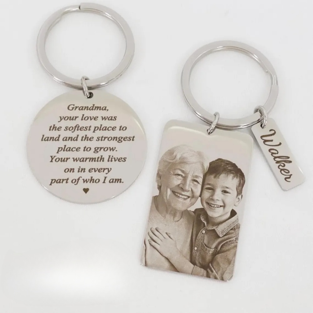 Health Wellness Gifts - Custom Photo Portrait Engraved Keychain Personalized