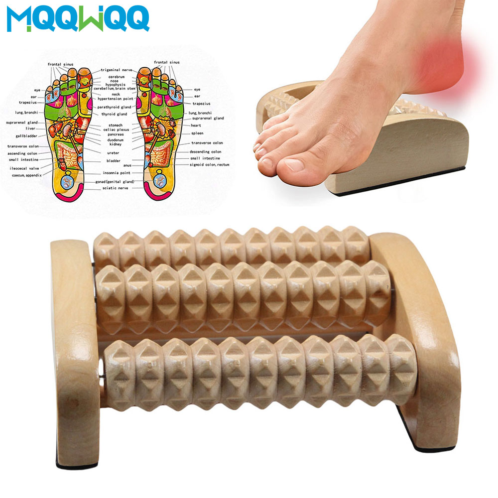 Reflexology Foot Roller - Foot Massage Roller Wood Therapy Acupressure