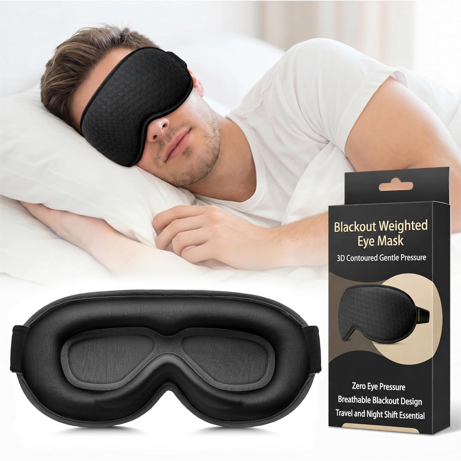 Sleep Eye Mask 3D - Blackout Weighted Eye Mask For Sleeping
