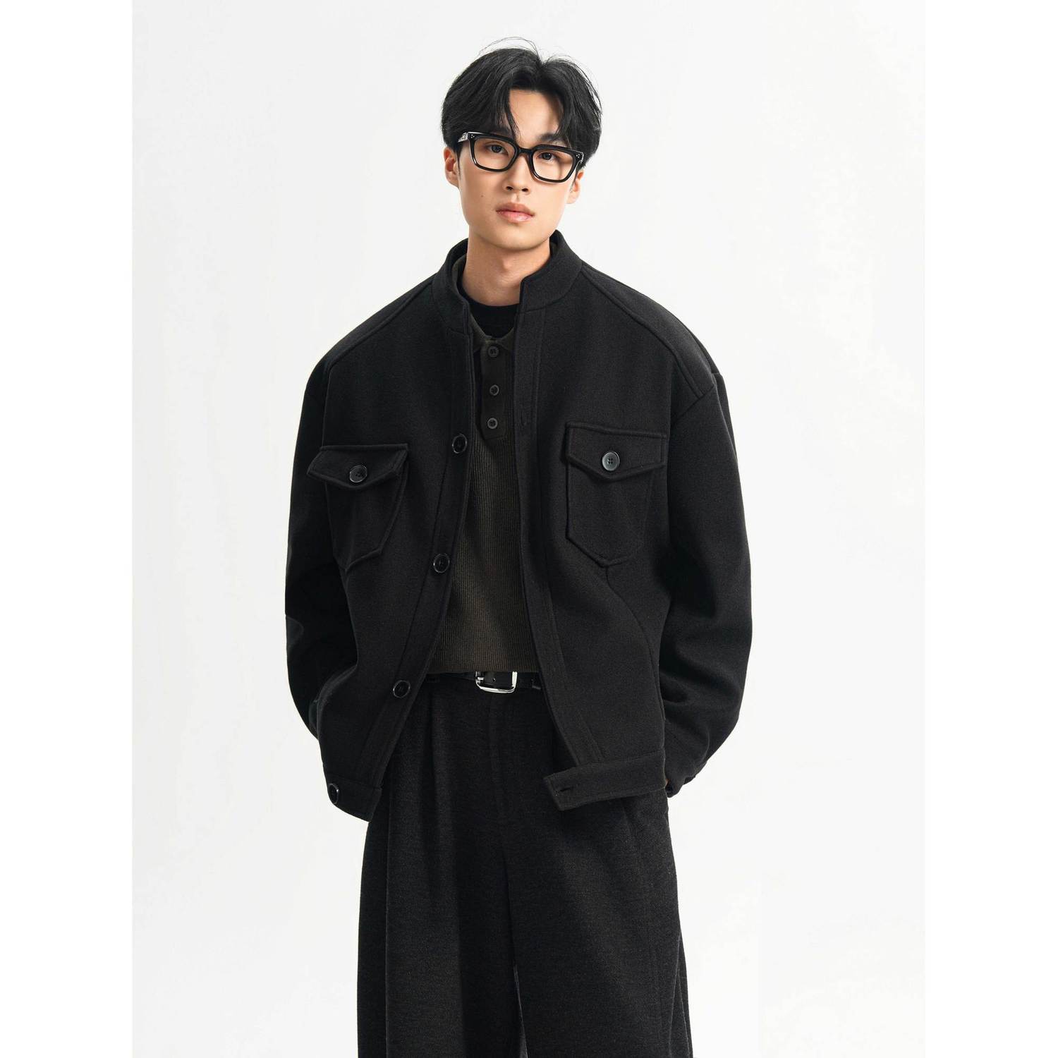 Wool Blend Jacket Man Green He - Health Wellness Training 리뷰 및 가격