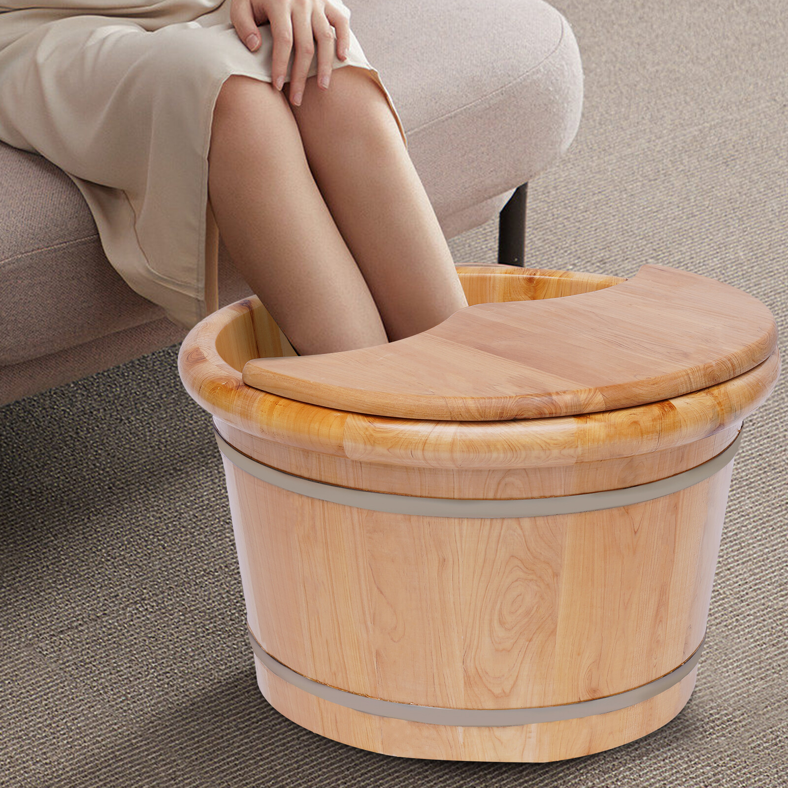 Cedar Wood Foot Bath Tub Leak- - Reflexology Foot Roller 리뷰 및 가격